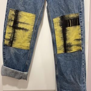 Custom Carhartt patchwork jeans.